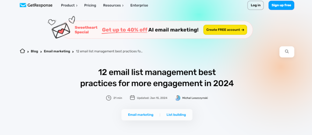 EMAIL MARKETING : GETREPONSE